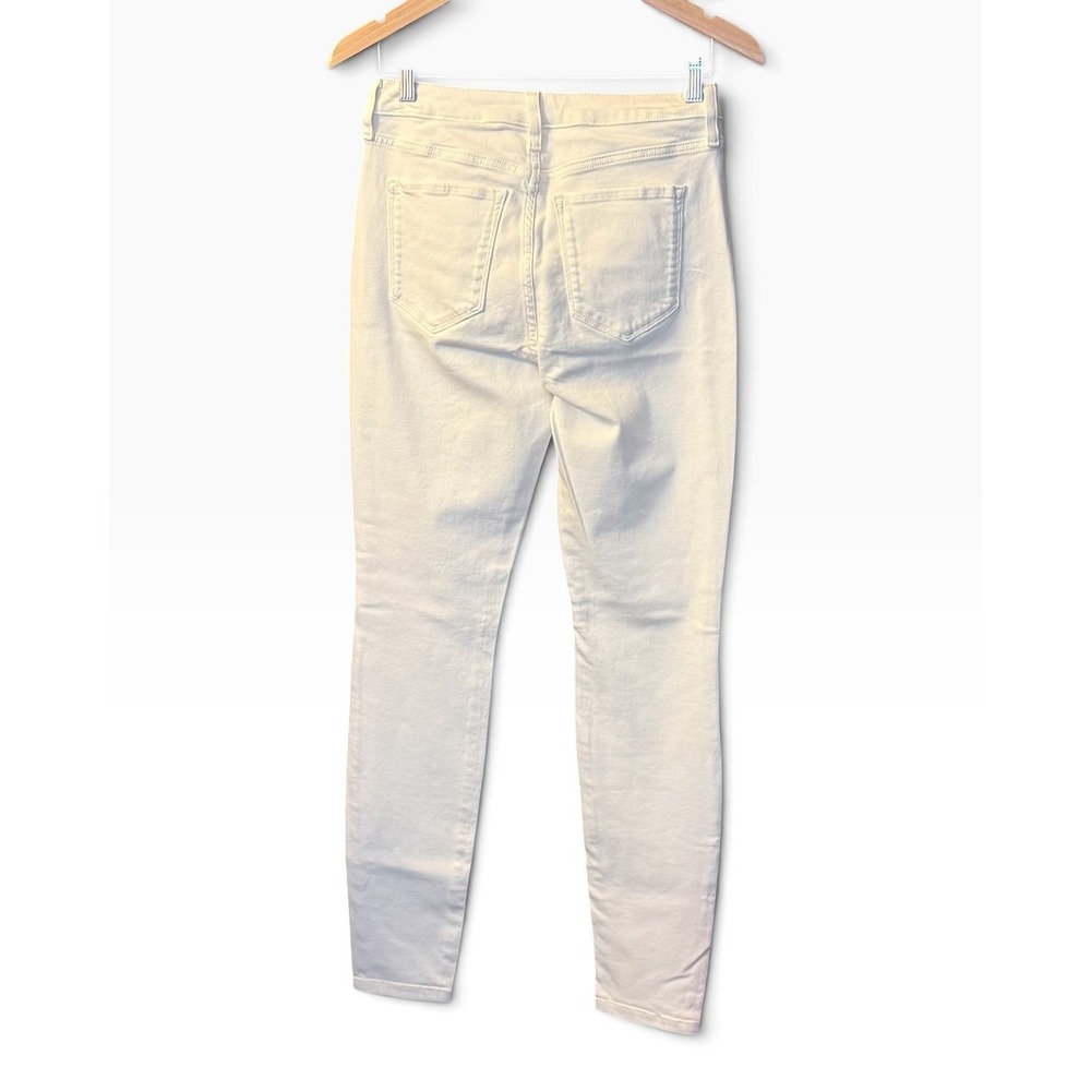Banana Republic Curvy Skinny Ankle Jeans Womens 28L White Mid Rise Premium Denim - Picture 2 of 8
